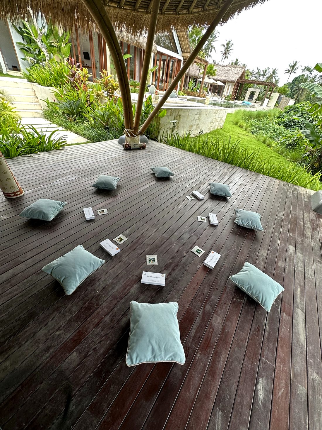 Meditation deck setup in Bali